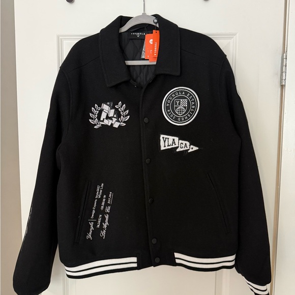 YoungLA Black and White Varsity Jacket - Picture 1 of 7